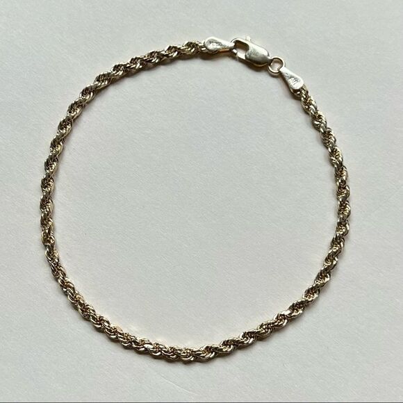 14K Real Gold Rope chain Bracelet | Birthday gift | Woman Bracelet | bracelets | - Picture 1 of 8